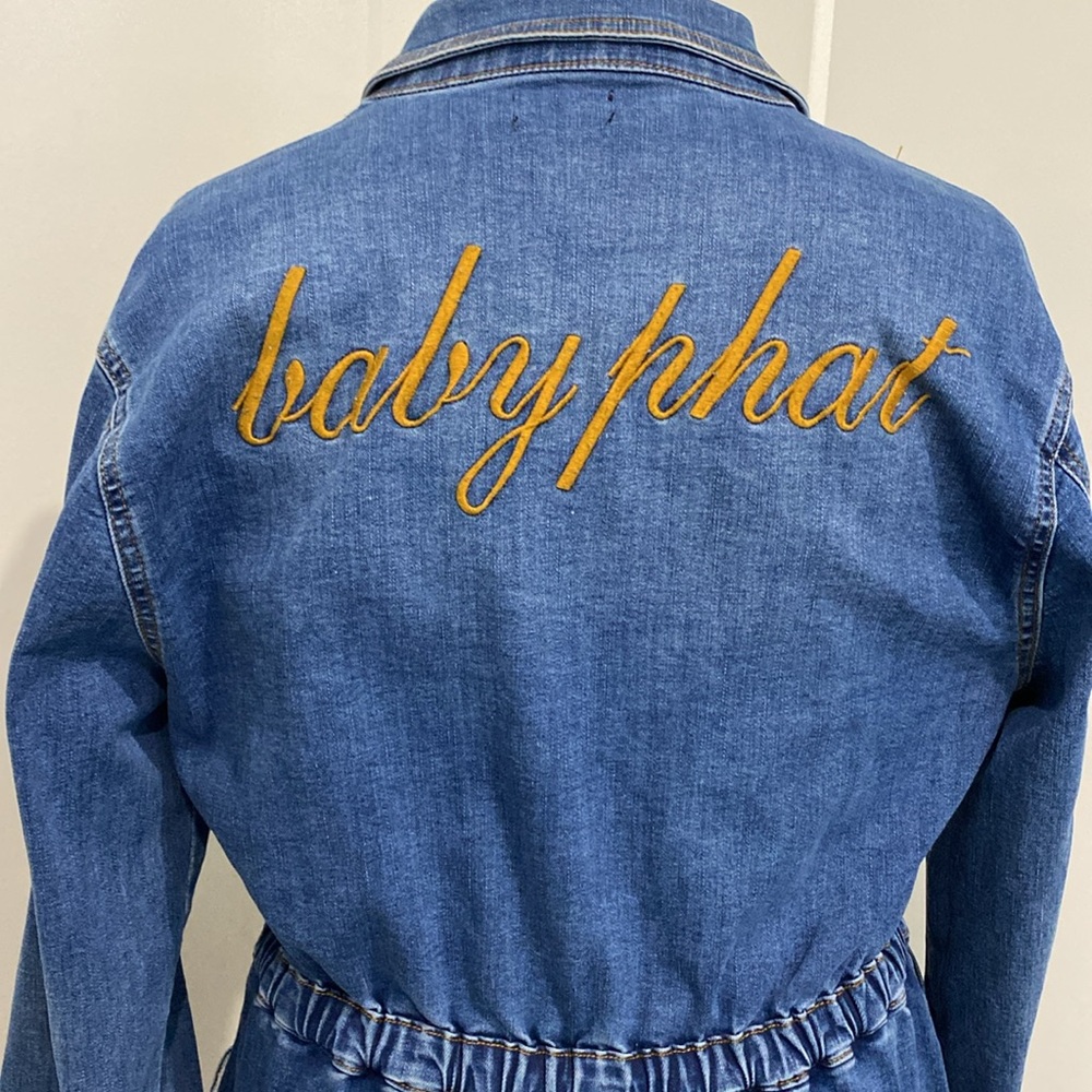 NWT Baby Phat Long Sleeve Denim Dress Gold Hardware with Stretch |Size 2X - Picture 14 of 17